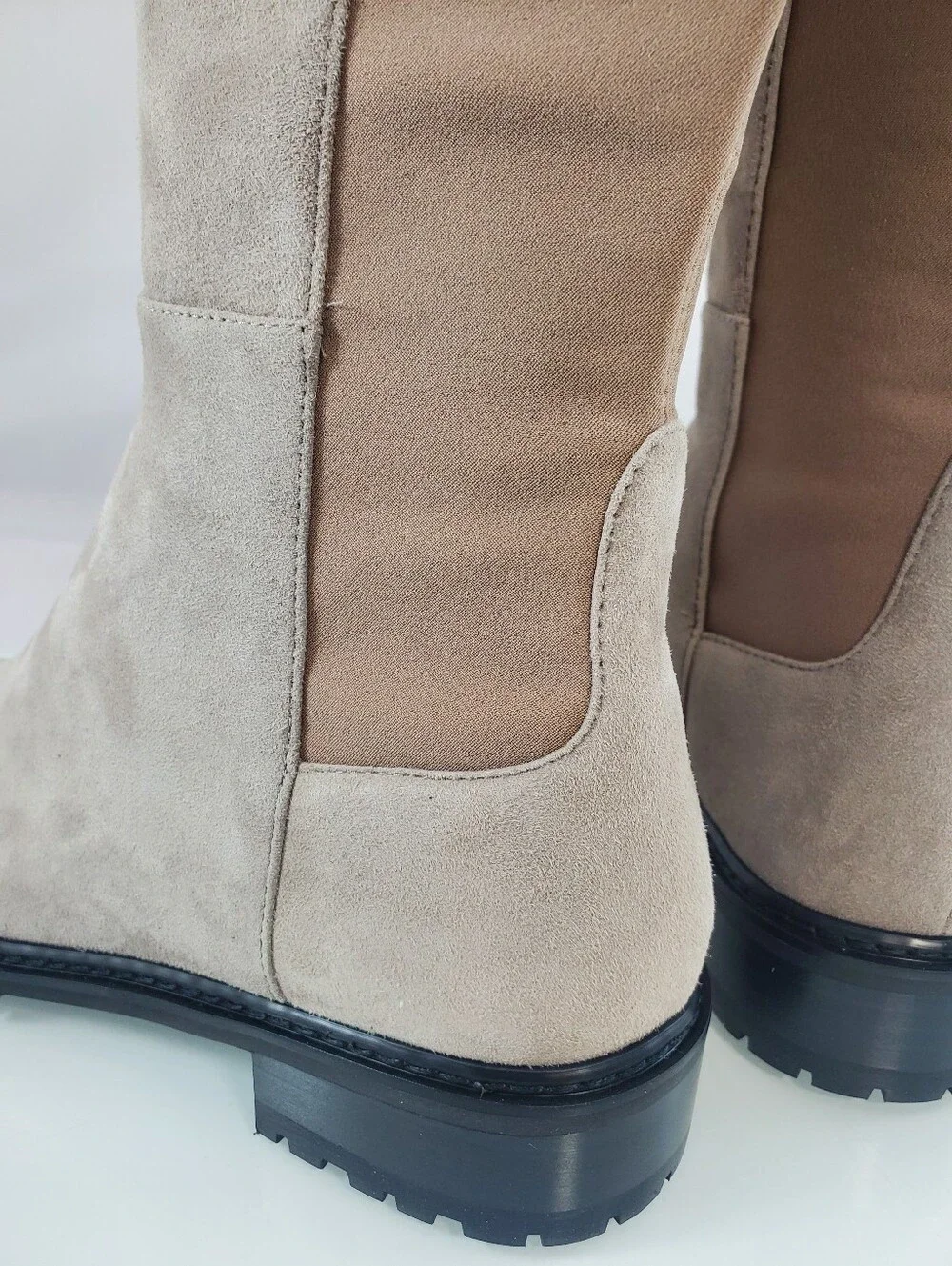 NWT$795 Stuart Weitzman City Over-the-Knee Leather Boots in Light Beige Sz 6